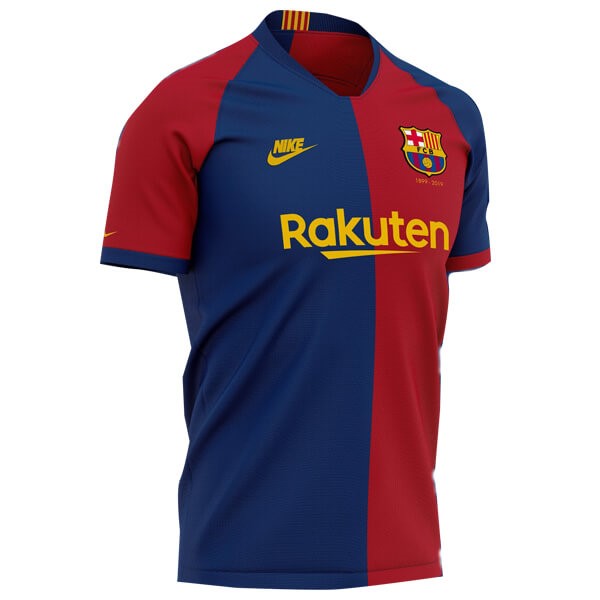 Camiseta Barcelona Replica Primera Ropa 120th Azul Rojo